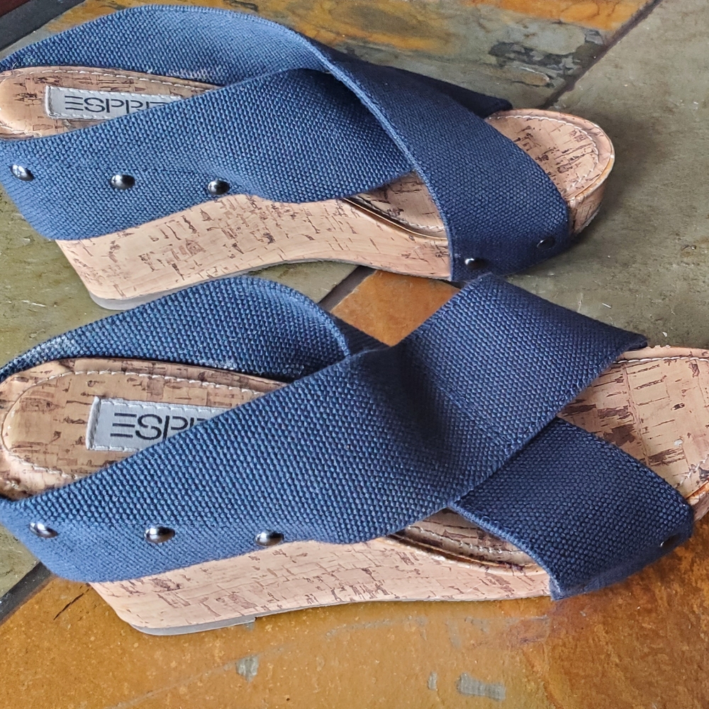 Esprit Women's Blue Wedge Sandals